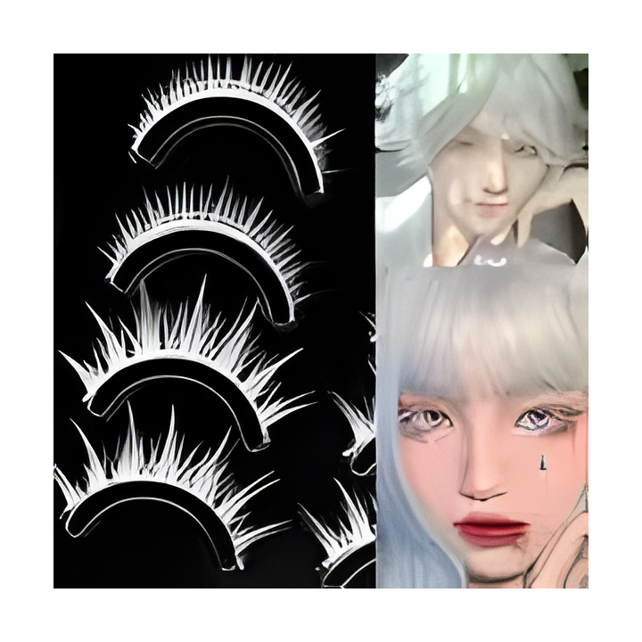 Cílios Postiços Brancos Estilo Anime – Cosplay