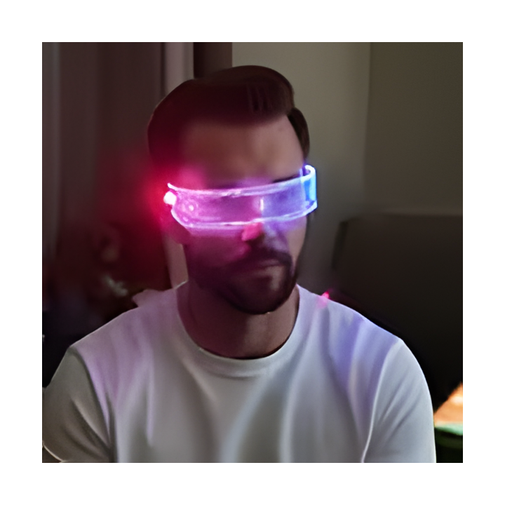 Óculos LED Cyberpunk Y2K para Festas e Cosplay