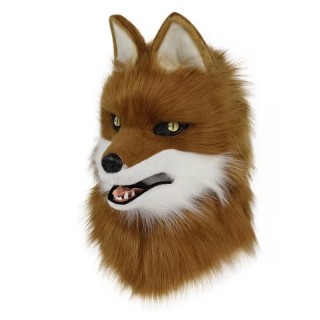 Máscara Furry Realista – Cabeça de Raposa Beje
