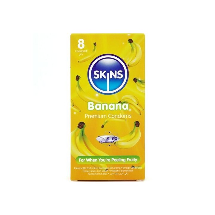SKINS Banana – Preservativos Premium Sabor a Banana (Pack 8)