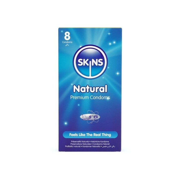 SKINS Natural – Preservativos Premium Ultrafinos (Pack 8)