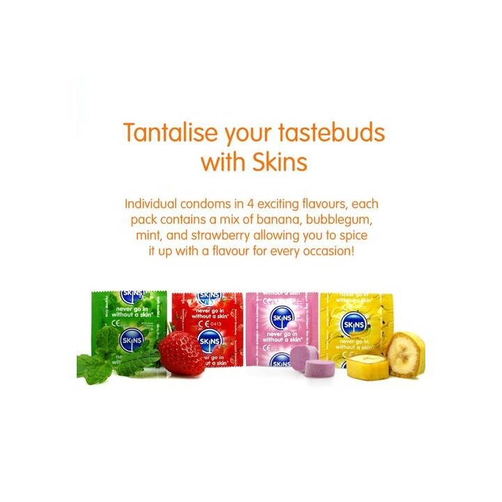 SKINS Flavor – Preservativos Premium Multi-Sabores (Pack 8)