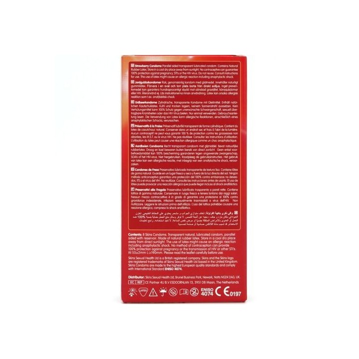 SKINS Morango – Preservativos Premium Sabor a Morango