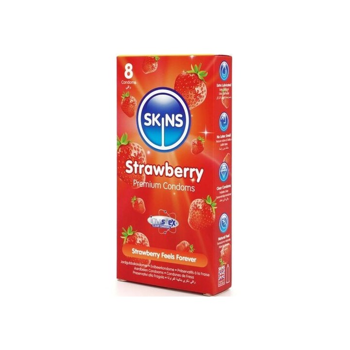 SKINS Morango – Preservativos Premium Sabor a Morango