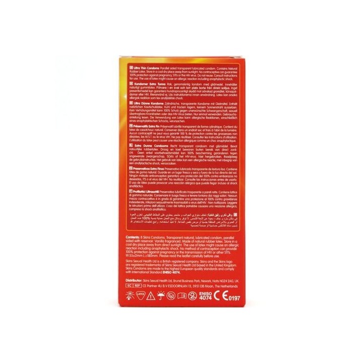 SKINS Ultra Thin – Preservativos Premium Ultrafinos (Pack 8)