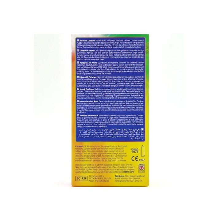 SKINS Flavored – Preservativos Premium Multi Sabores (Pack 16)