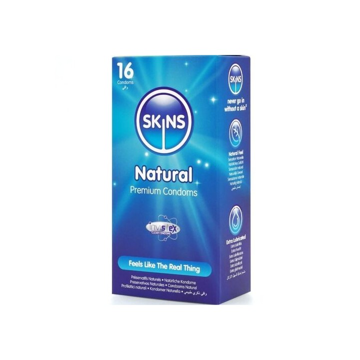SKINS Natural – Preservativos Premium Naturais (Pack 16)