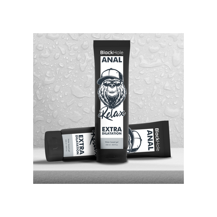 Gel Dilatador Anal Black Hole 250 ml à Base de Água para Relaxamento Intenso