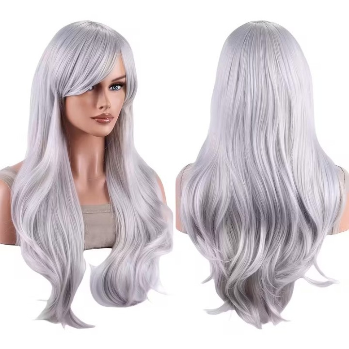 Peruca Cosplay - Platinada - 70 cm - Ondulada