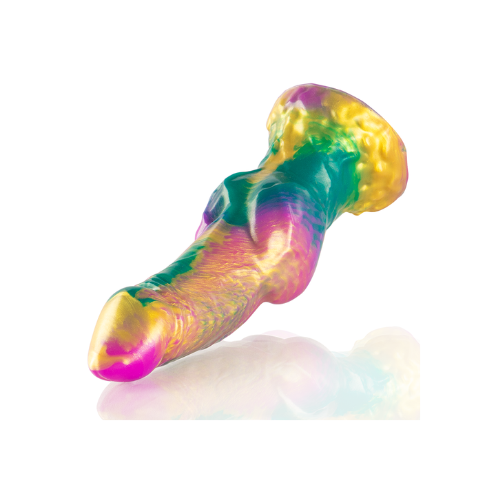 brinquedo íntimo silicone, design robusto, secções 50 mm e 55 mm, base 90 mm